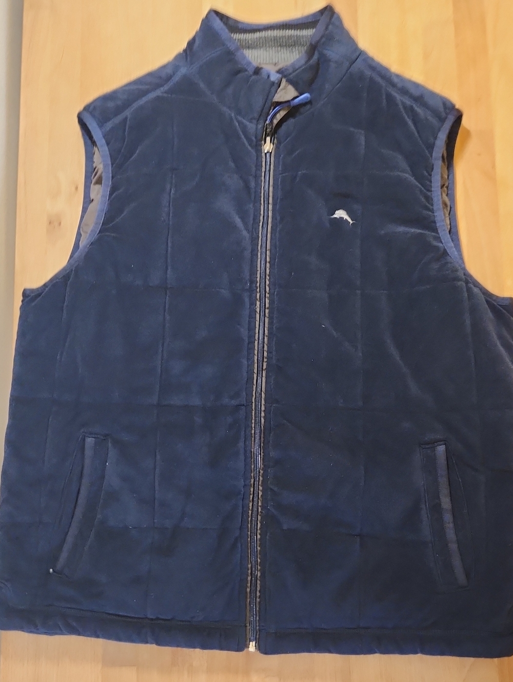 Tommy Bahama Navy Quilted Zip-Up Vest